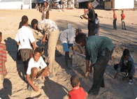 Schoolchildren learn about planting Schoolchildren learn about planting