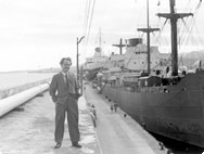 Alfred Vogel at the docks