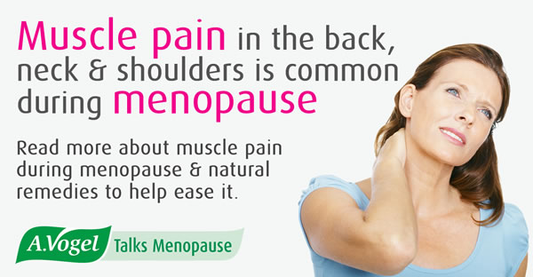 Muscle pain and the menopause – aches and pains are most commonly felt in the back, neck and shoulders during menopause