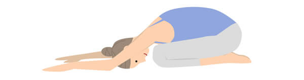 sleeping position for period pain - child's pose