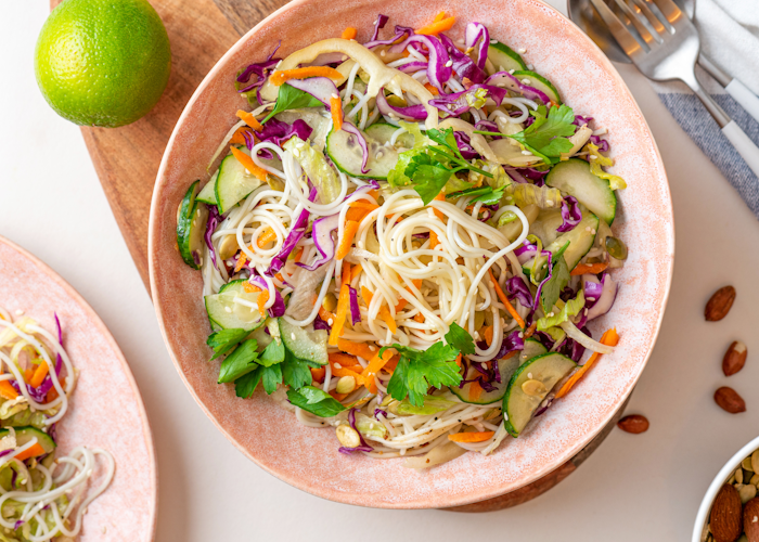 Rice noodle miso salad