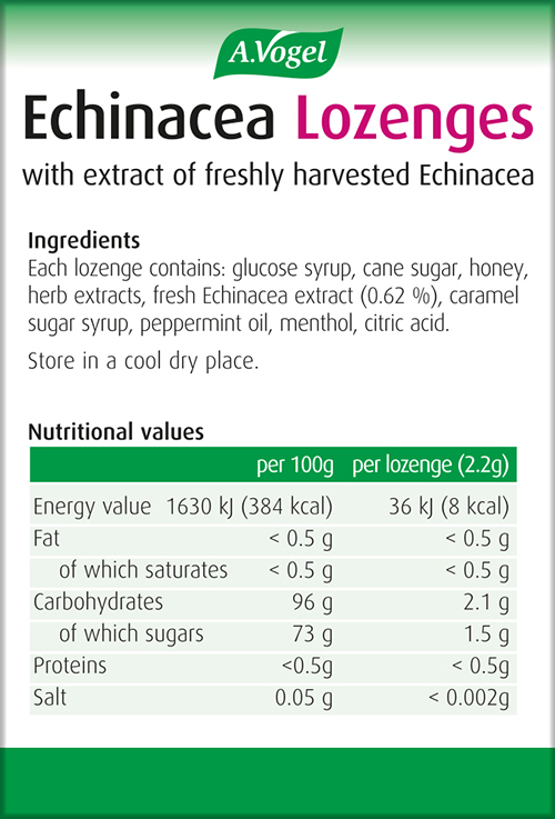 A.Vogel Echinacea lozenges made with extracts from freshly harvested
