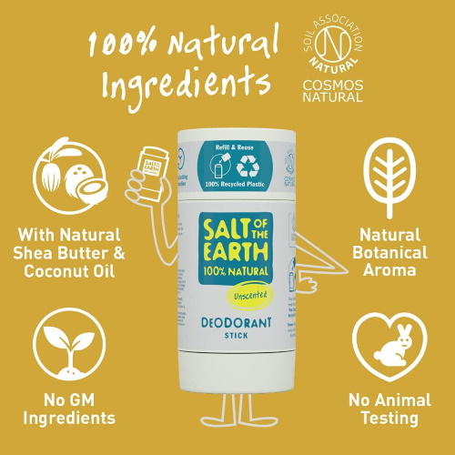 Salt of the Earth | Unscented Natural Deodorant Stick